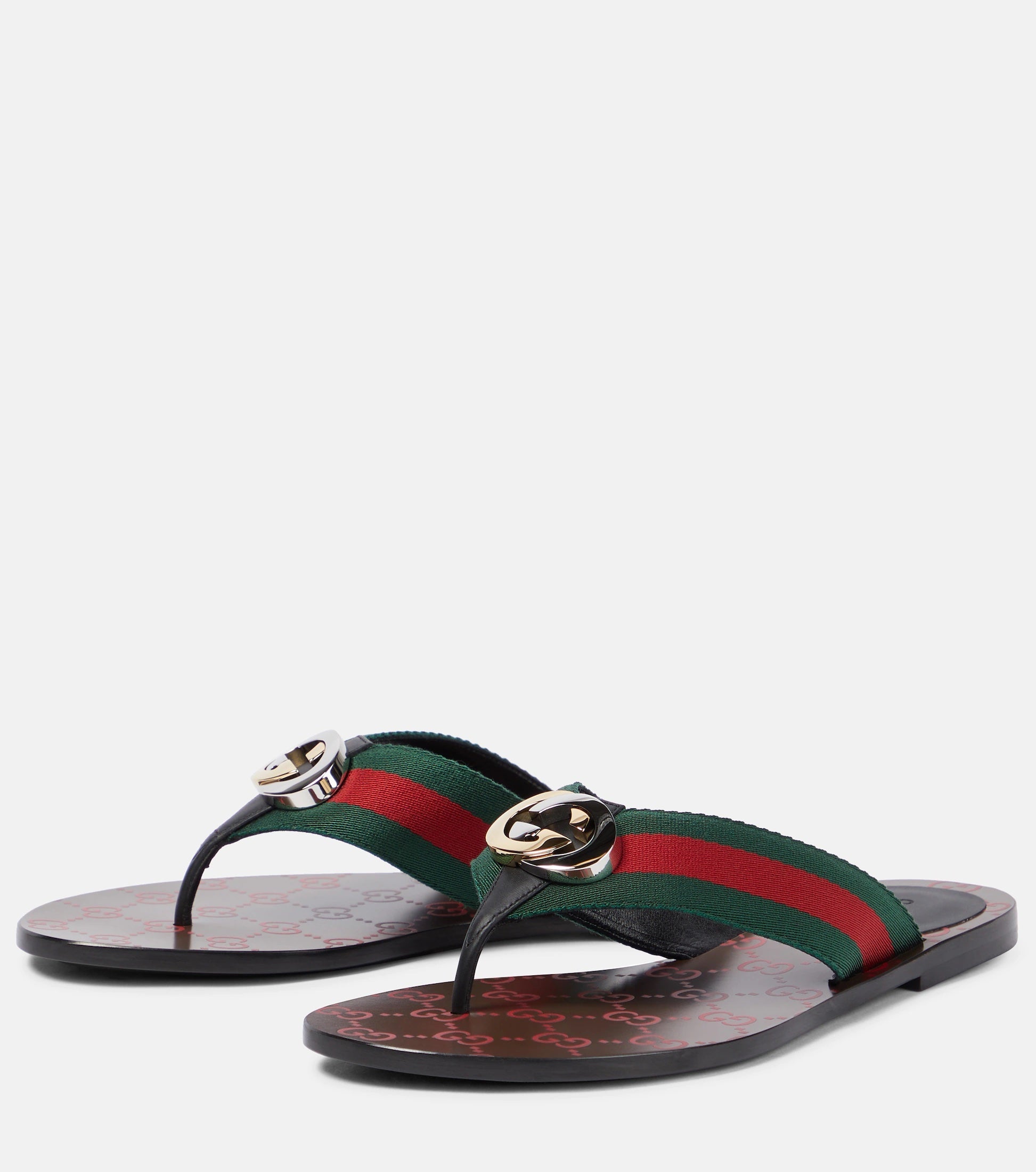 GUCCI GG THONG WEB THONG SANDALS