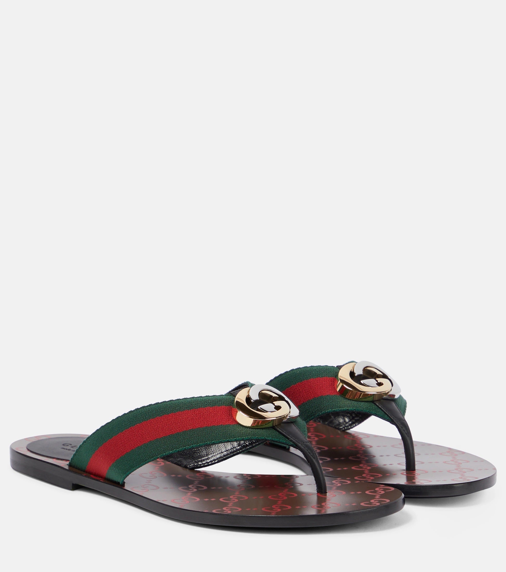 GUCCI GG THONG WEB THONG SANDALS