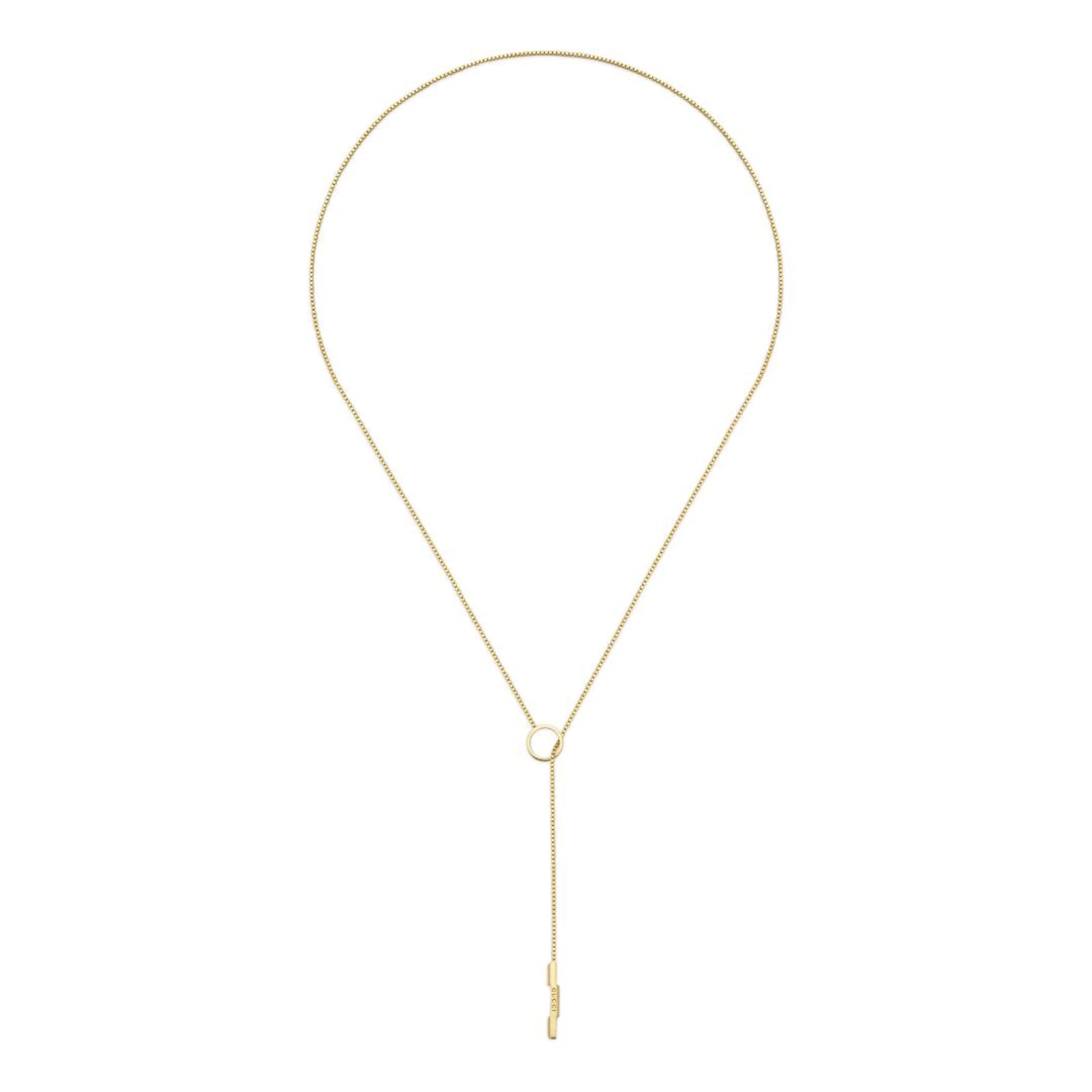 GUCCI LINK TO LOVE LARIAT 18K GOLD NECKLACE