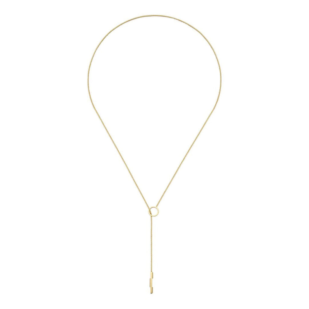 GUCCI LINK TO LOVE LARIAT 18K GOLD NECKLACE
