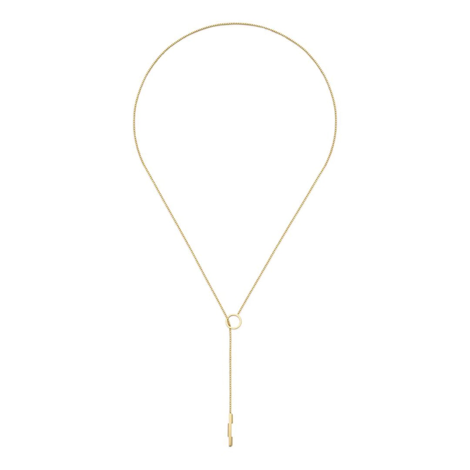 GUCCI LINK TO LOVE LARIAT 18K GOLD NECKLACE