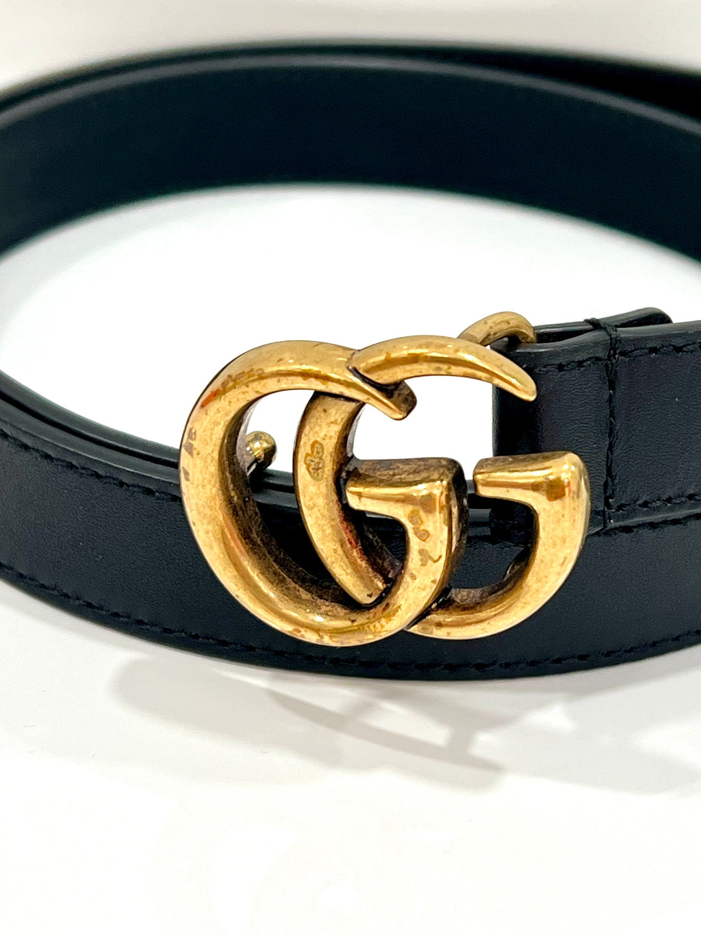 GUCCI GG MARMONT SLIM CALFSKIN LEATHER BELT