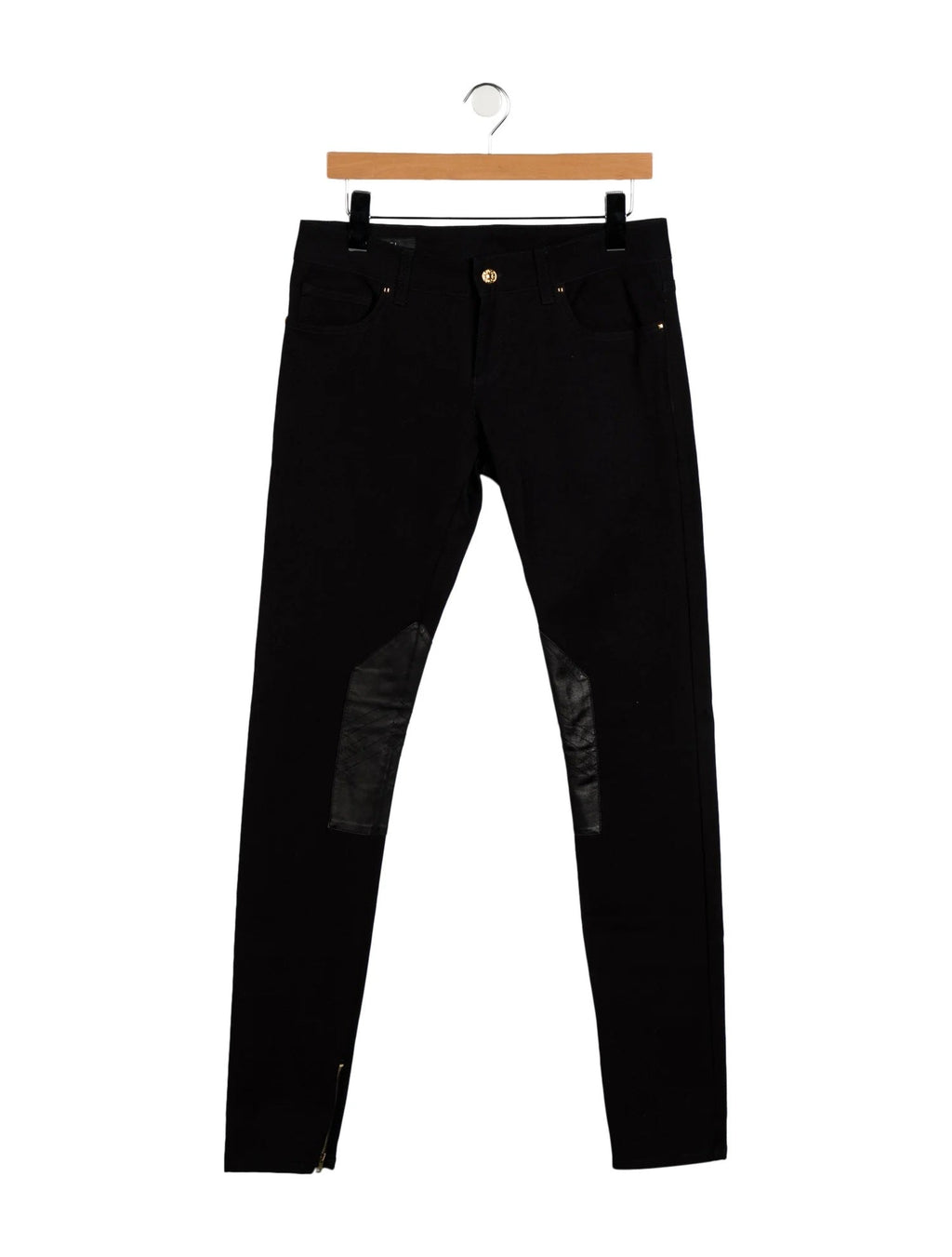 GUCCI LEATHER EMBELLISHED SKINNY JEANS