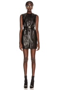 GUCCI SLEEVELESS LAMBSKIN LEATHER DRESS