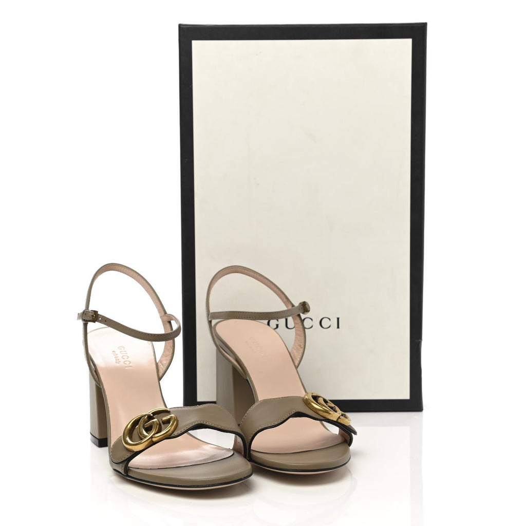 GUCCI CALFSKIN LEATHER LIFLORD GG MARMONT SANDALS