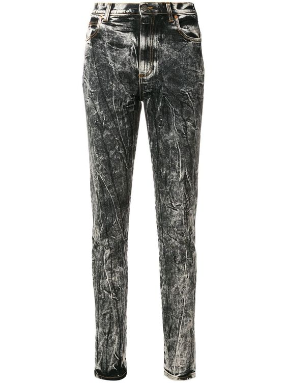 GUCCI DISTRESSED MARBLE WASH SKINNY JEANS