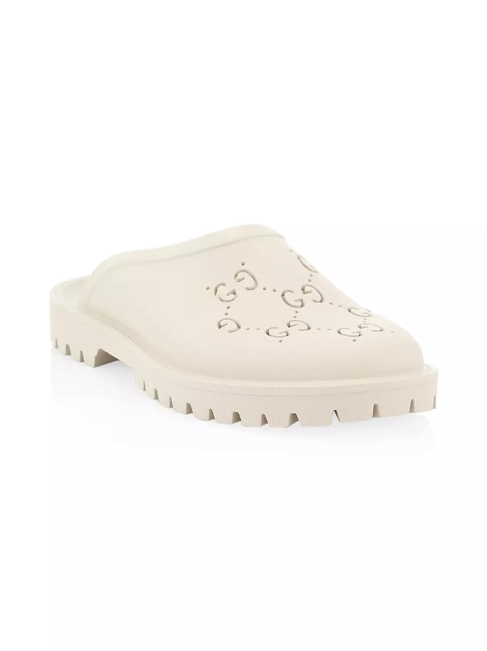 GUCCI LOGO PRINT RUBBER SLIP ON SLIDES
