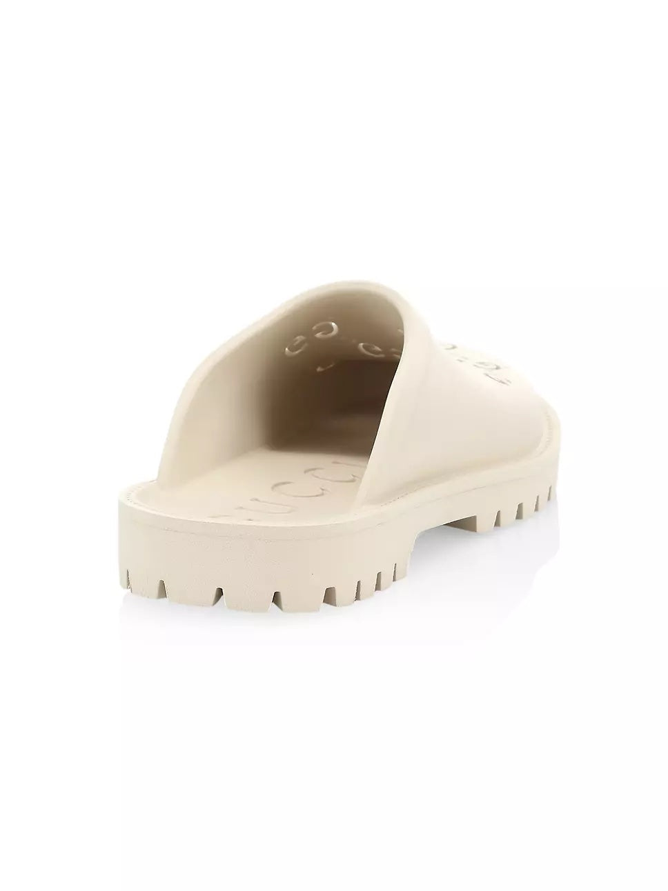 GUCCI LOGO PRINT RUBBER SLIP ON SLIDES
