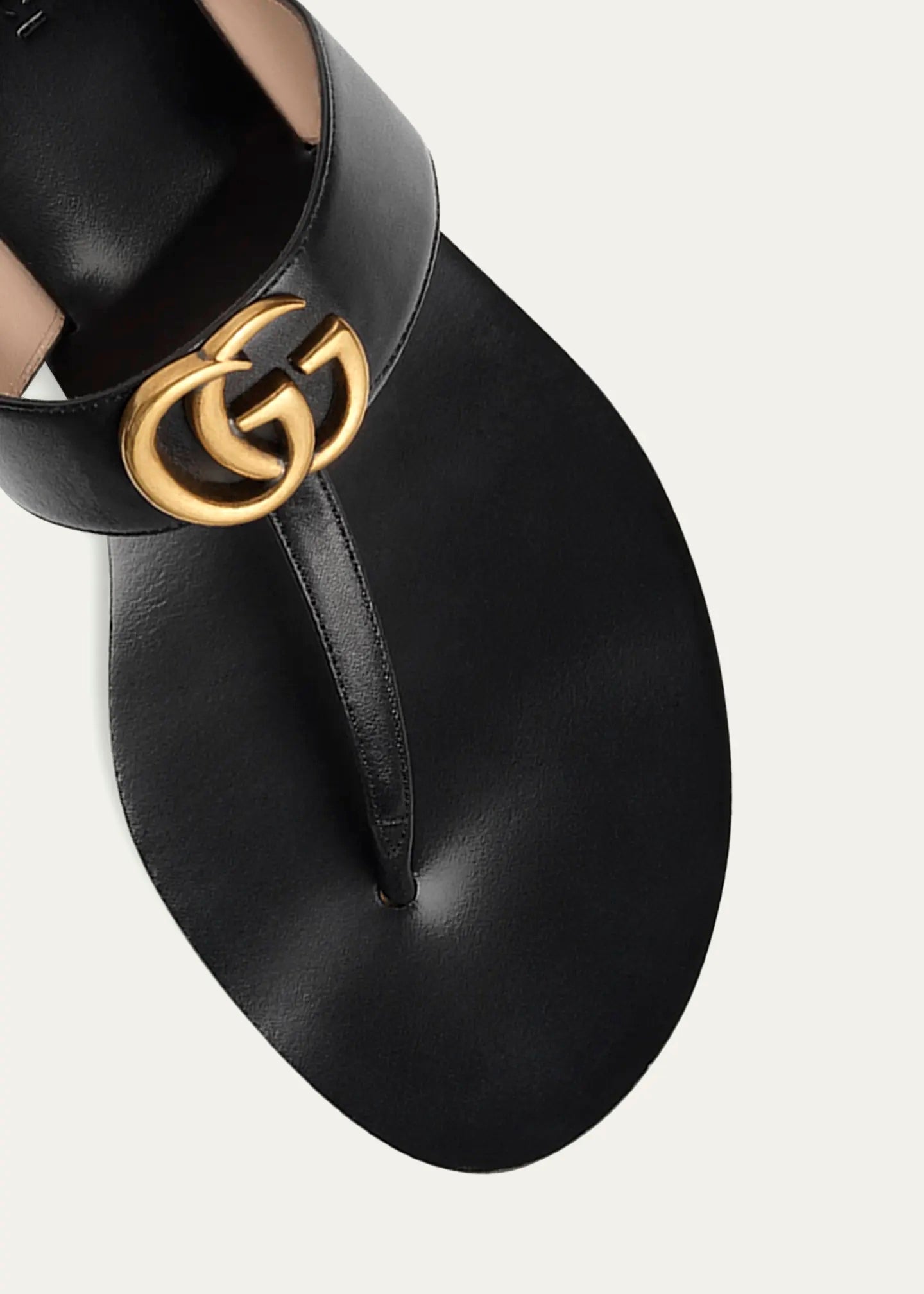 GUCCI GG MARMONT CALFSKIN LEATHER THONG SLIDES