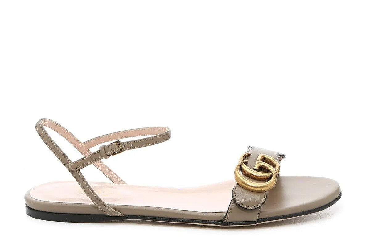GUCCI GG MARMONT LEATHER DOUBLE G SANDALS