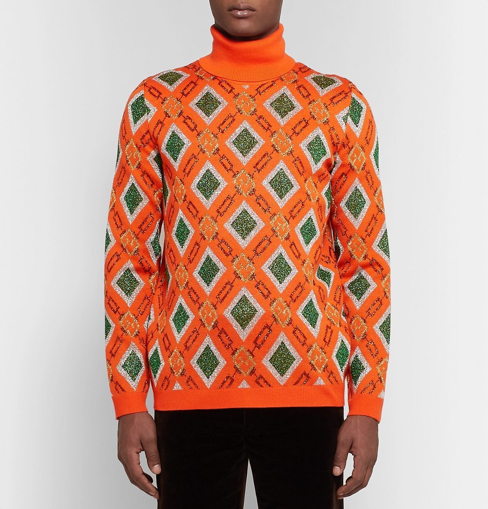 GUCCI MEN'S WOOL BLEND ROLLNECK SWEATER