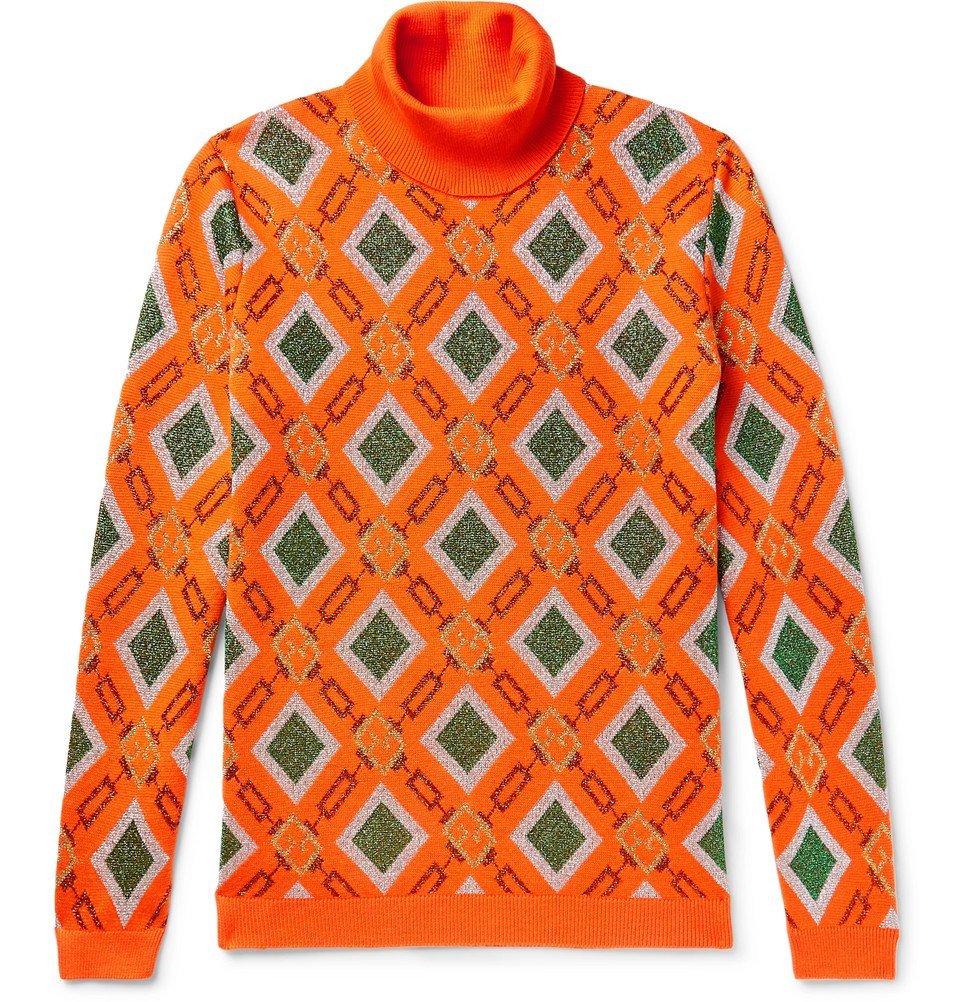 GUCCI MEN'S WOOL BLEND ROLLNECK SWEATER