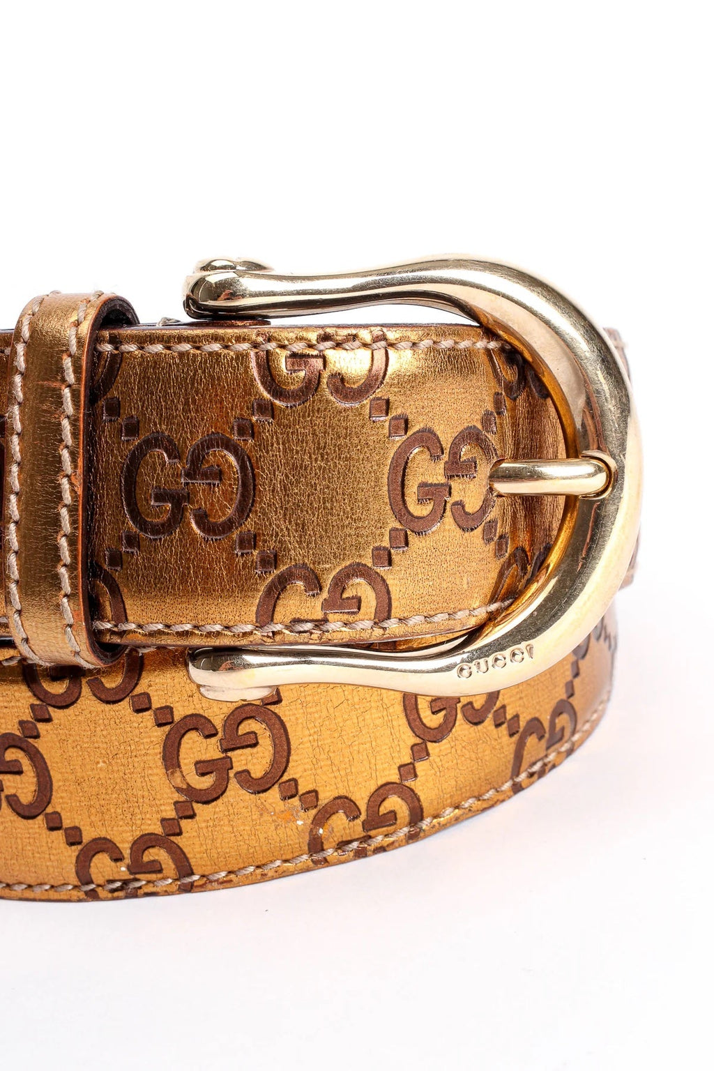 GUCCI METALLIC MONOGRAM BELT