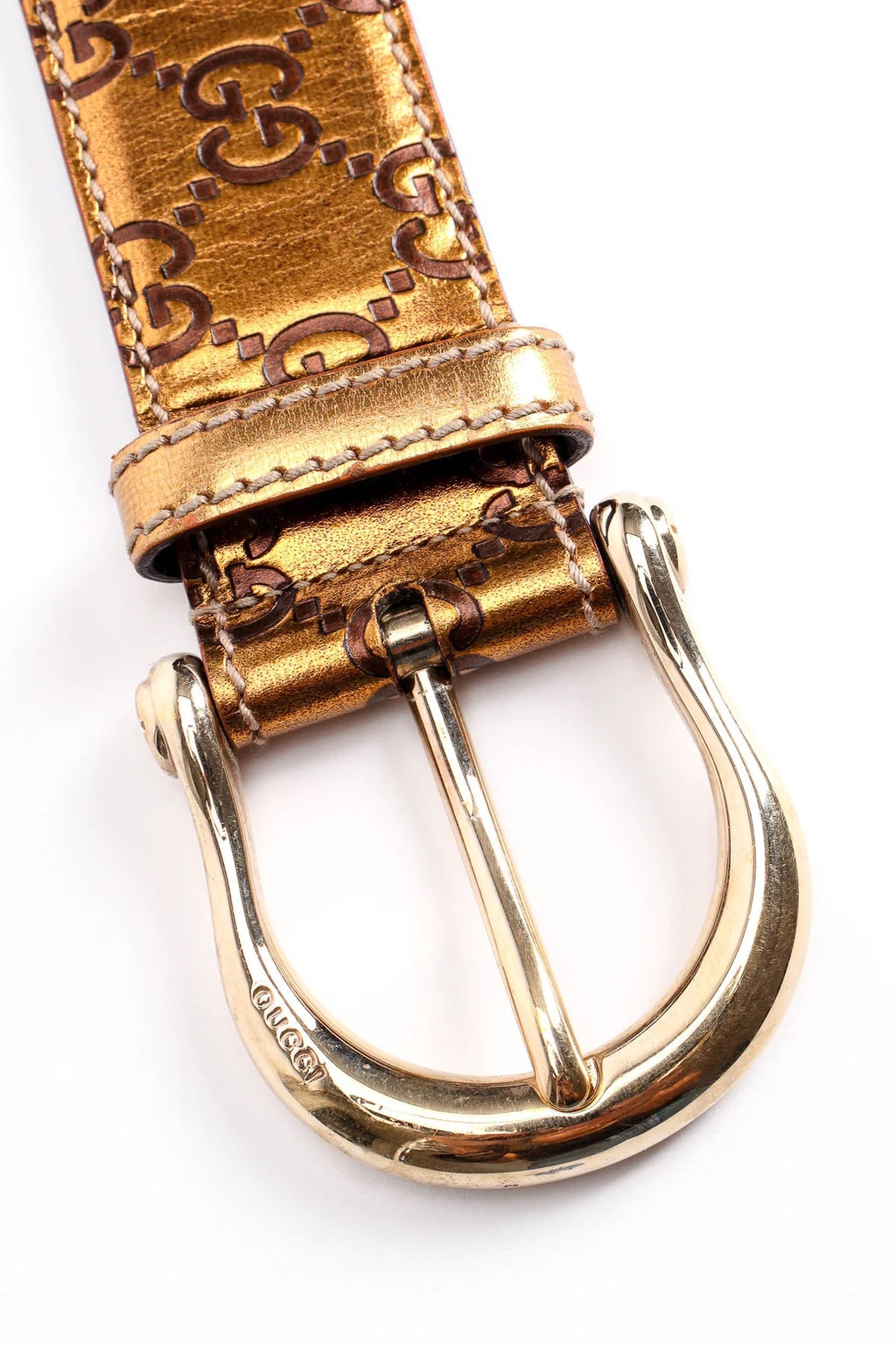 GUCCI METALLIC MONOGRAM BELT