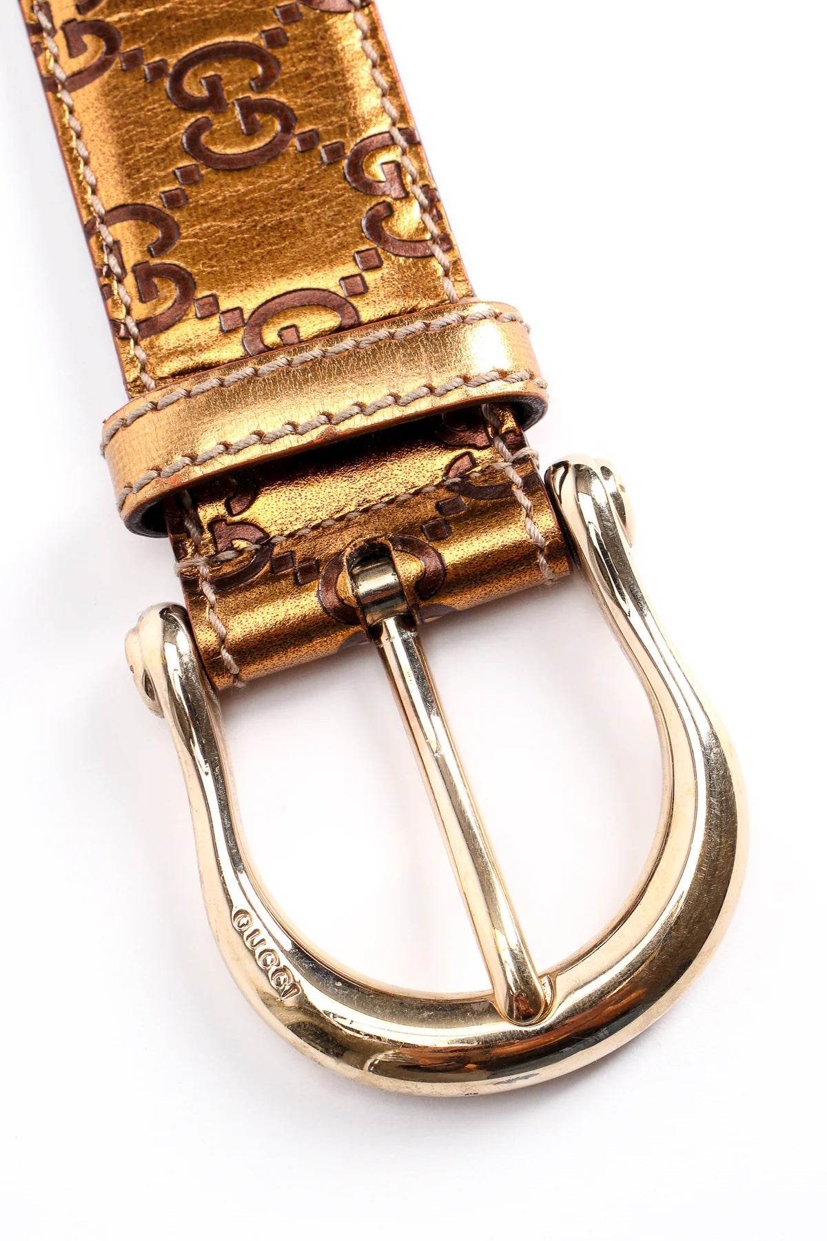 GUCCI METALLIC MONOGRAM BELT