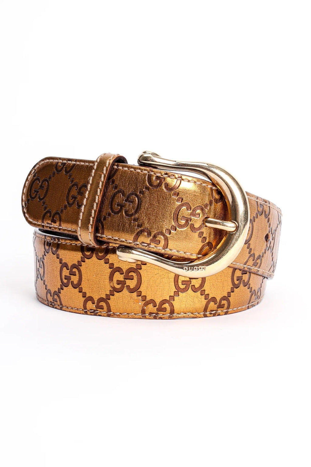 GUCCI METALLIC MONOGRAM BELT