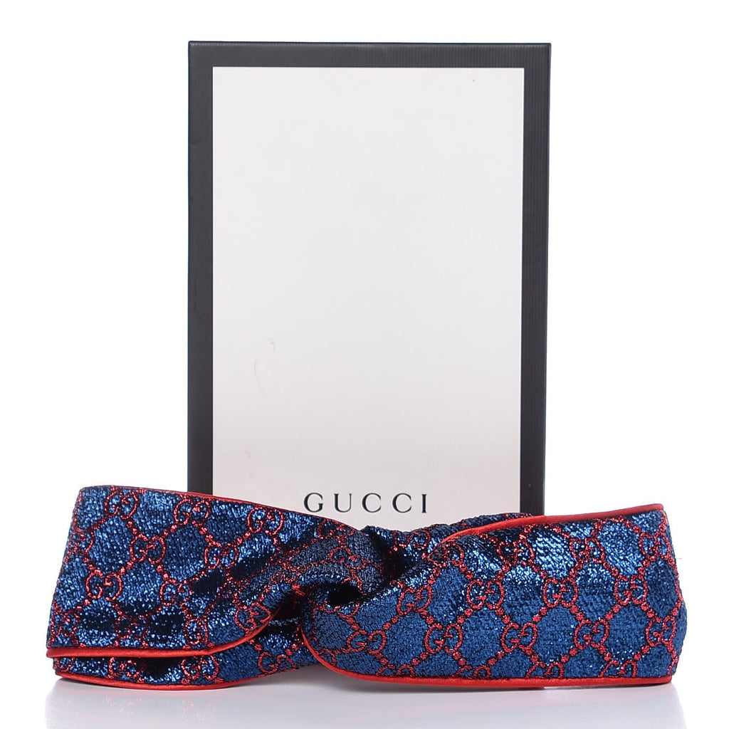GUCCI METALLIC LUREX SILK GG SUPREME HEADBAND