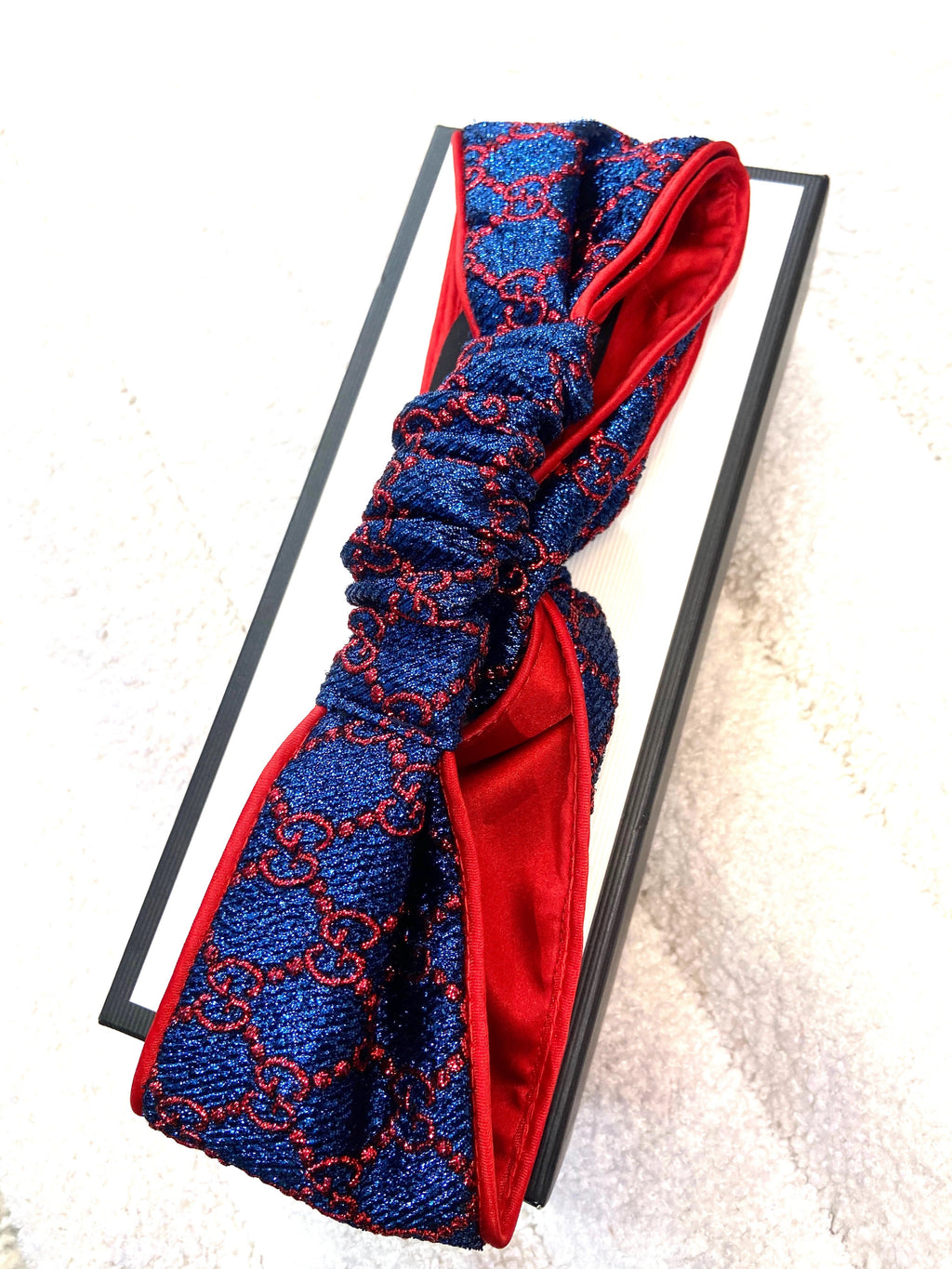 GUCCI METALLIC LUREX SILK GG SUPREME HEADBAND