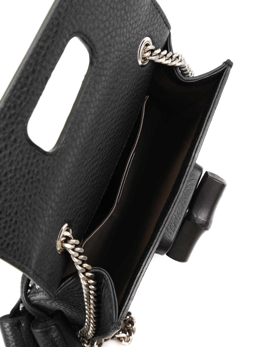 GUCCI MISS BAMBOO STUDDED LEATHER SHOULDER BAG