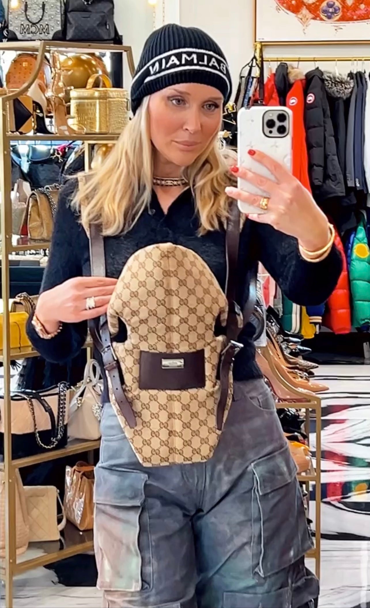 GUCCI GG MONOGRAM BABY CARRIER