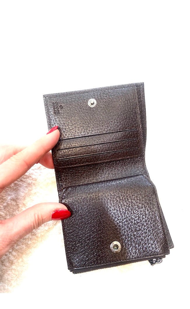 GUCCI GG MONOGRAM VINTAGE CANVAS BI-FOLD WALLET