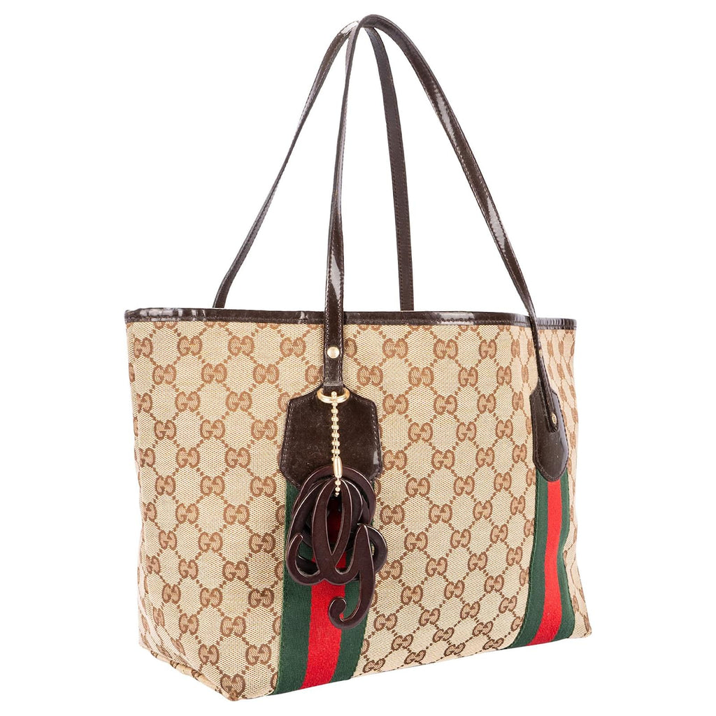 GUCCI GG MONOGRAM WEB SMALL JOLIE TOTE BAG