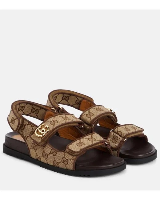 GUCCI GG SUPREME MORITZ CANVAS SANDALS