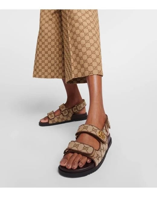 GUCCI GG SUPREME MORITZ CANVAS SANDALS