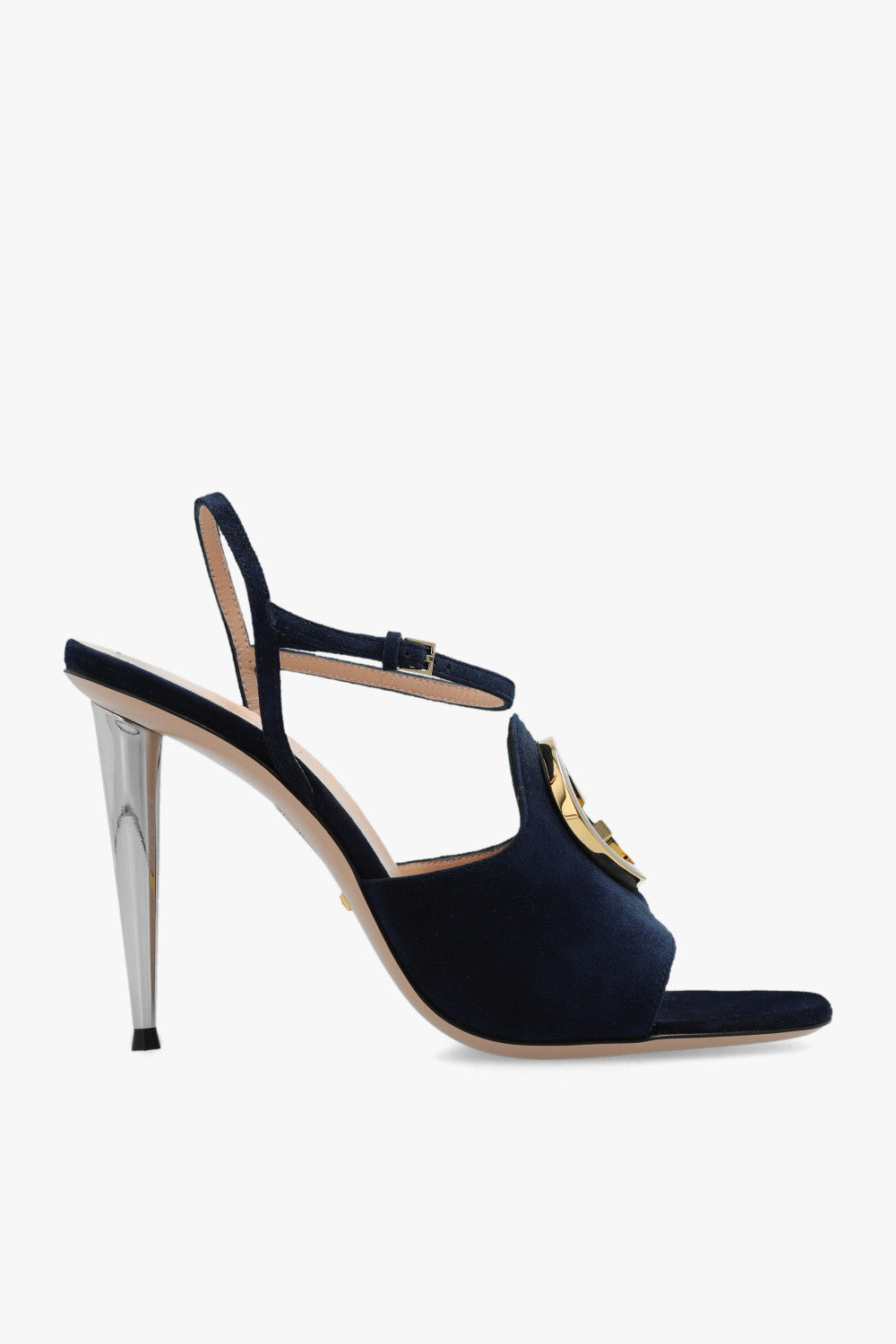 GUCCI BLONDIE HIGH-HEEL SUEDE SANDALS