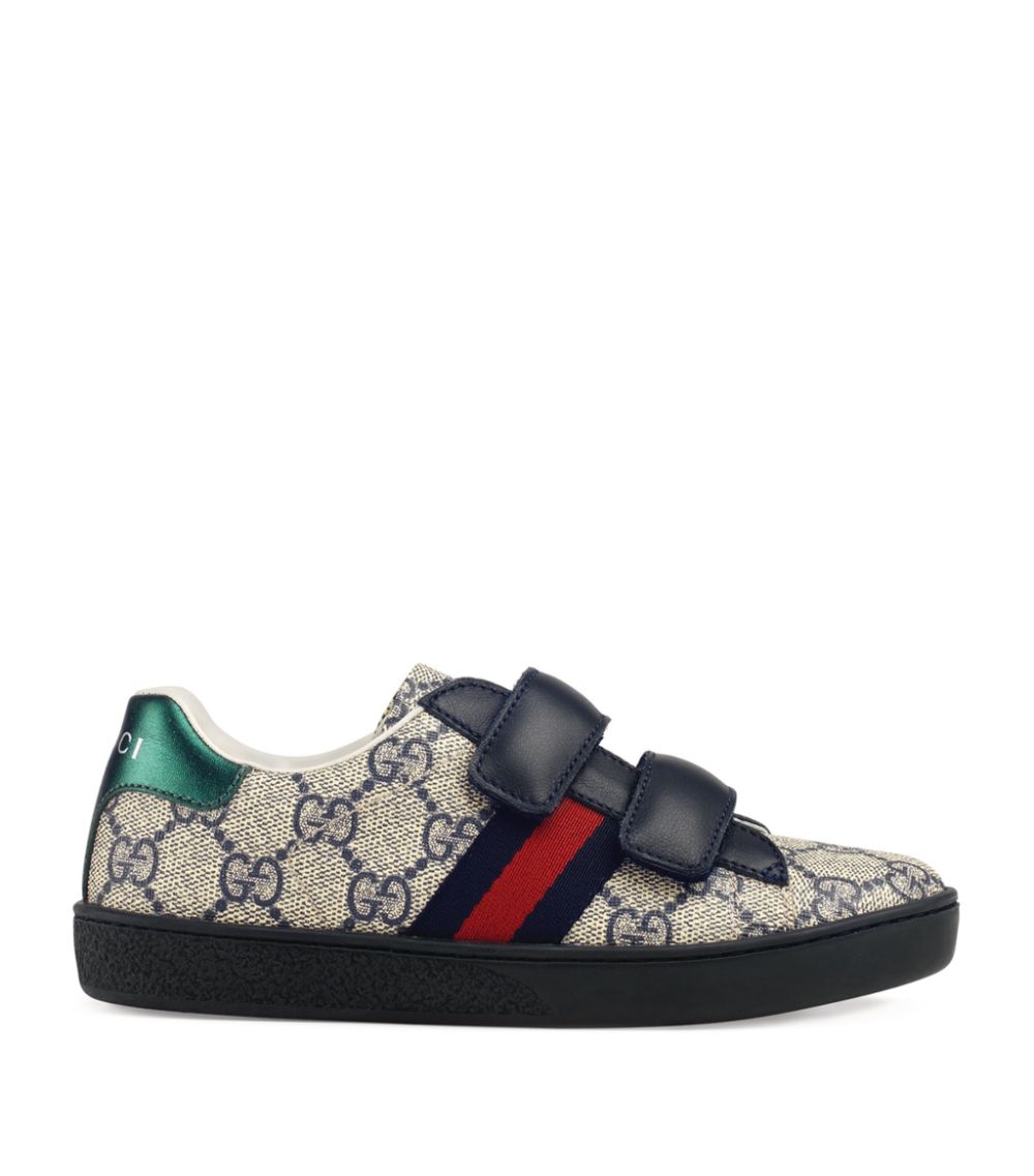 GUCCI GG SUPREME NEW ACE WEB TRIM SNEAKERS