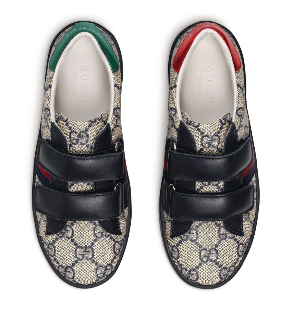 GUCCI GG SUPREME NEW ACE WEB TRIM SNEAKERS