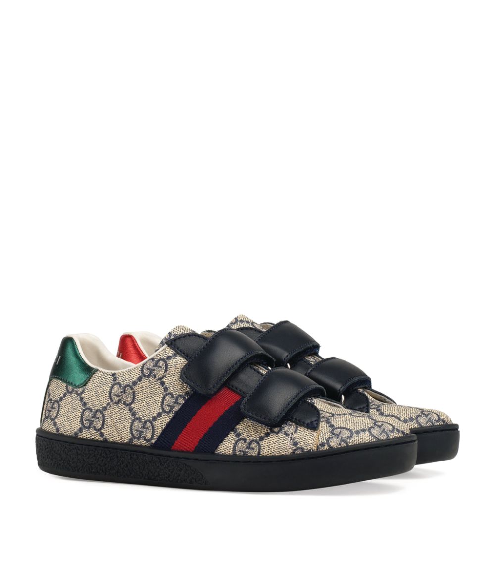 GUCCI GG SUPREME NEW ACE WEB TRIM SNEAKERS