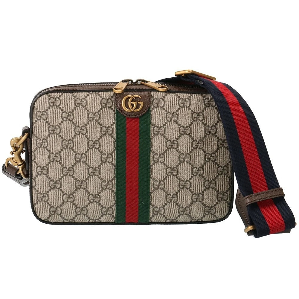 GUCCI OPHIDIA GG SUPREME WEB CANVAS MEDIUM SHOULDER BAG