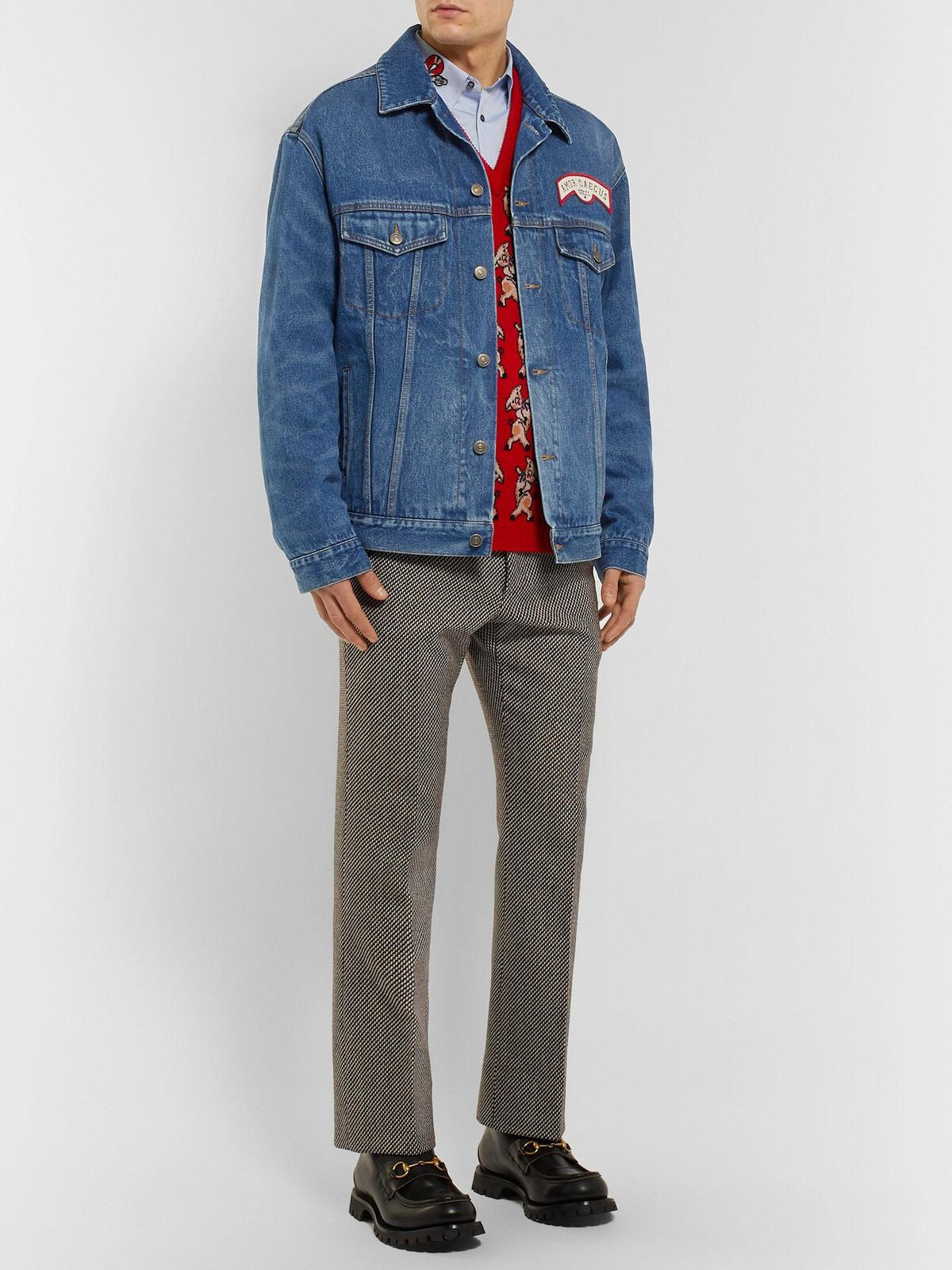 GUCCI OVERSIZED AMOR CAECUS DENIM JACKET
