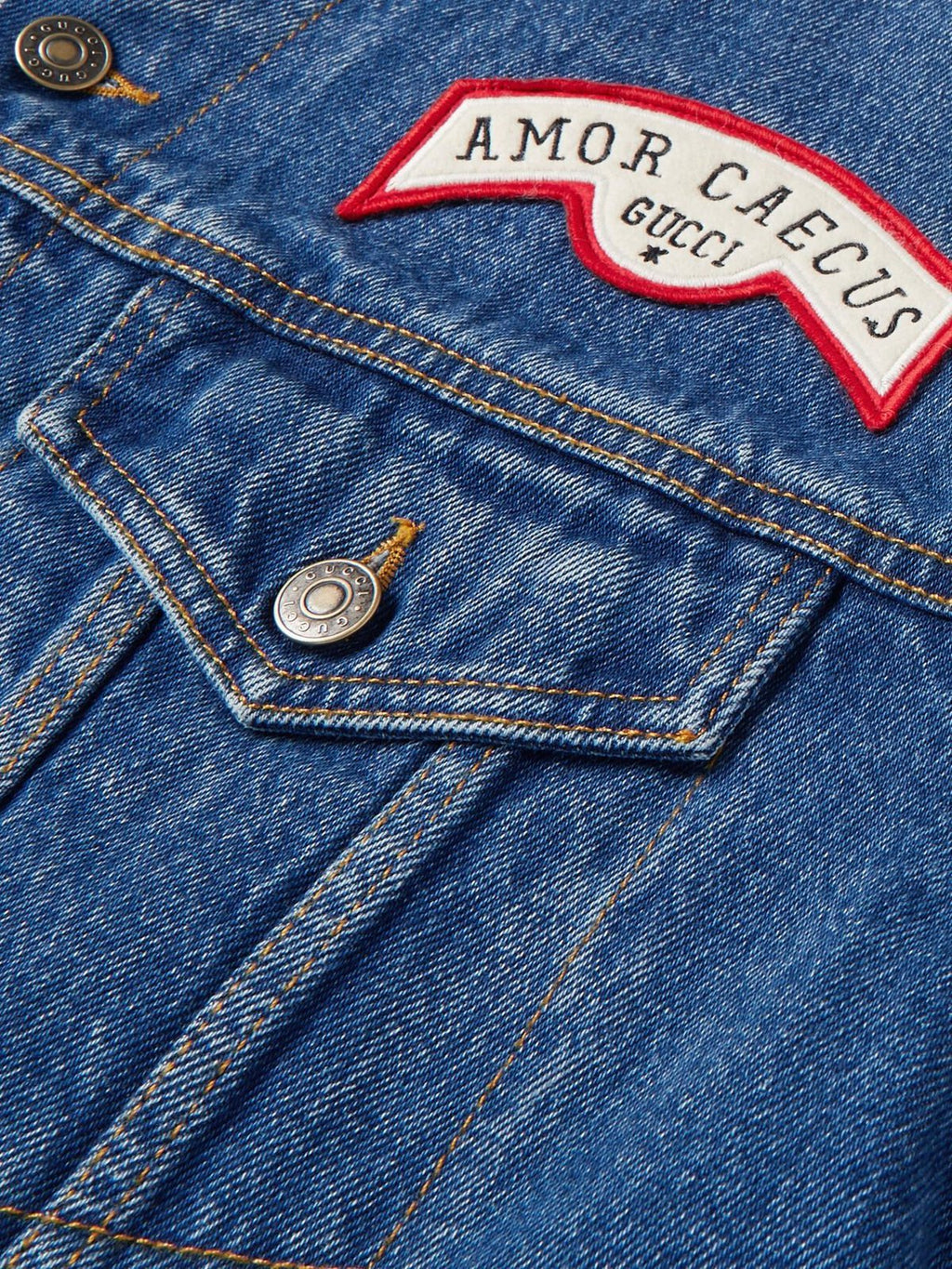 GUCCI OVERSIZED AMOR CAECUS DENIM JACKET