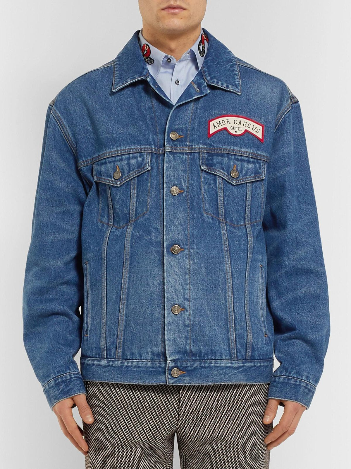 GUCCI OVERSIZED AMOR CAECUS DENIM JACKET