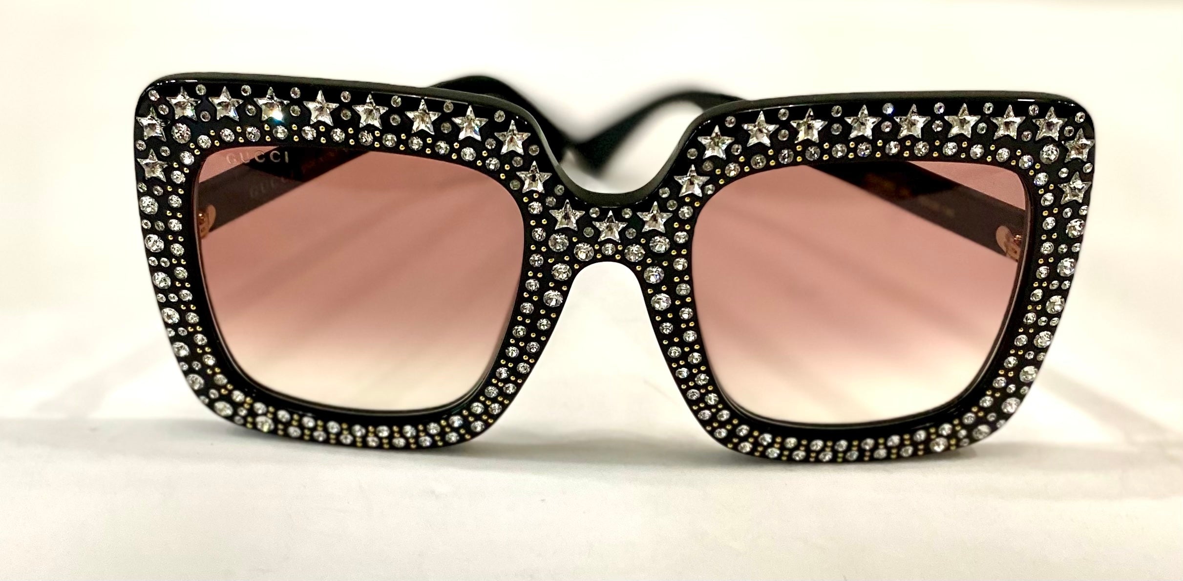 GUCCI OVERSIZED GG0148S 005 CRYSTAL SUNGLASSES