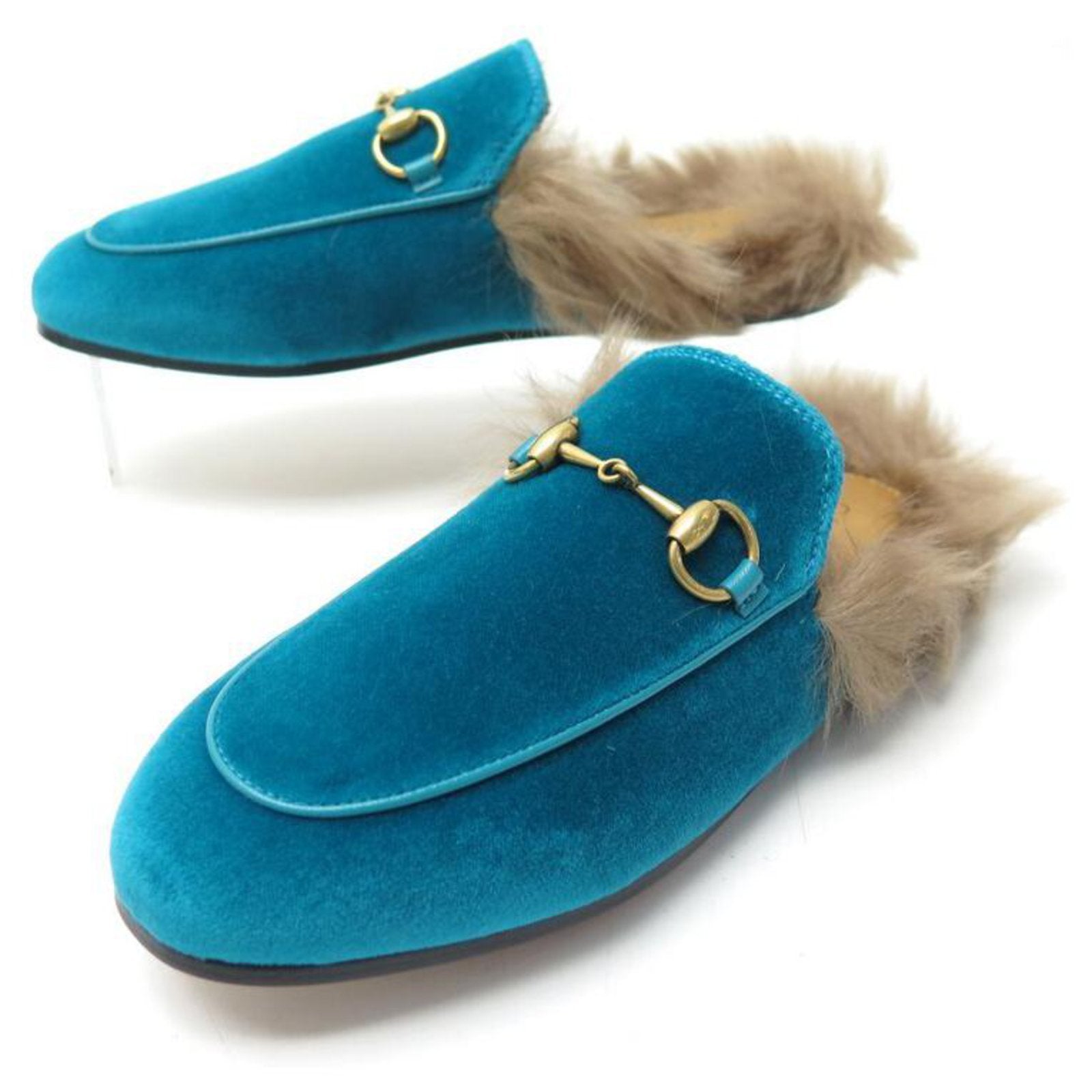 GUCCI PRINCETOWN HORSEBIT VELVET MULES