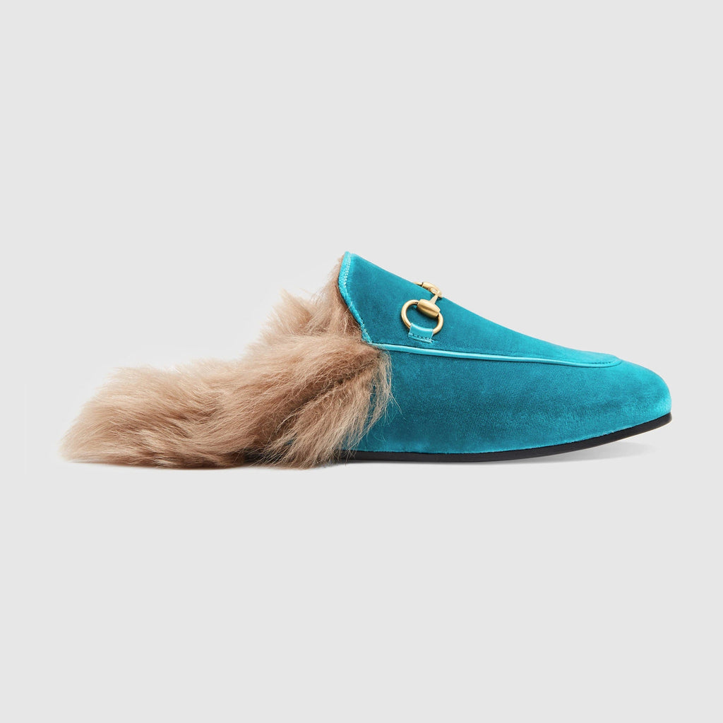 GUCCI PRINCETOWN HORSEBIT VELVET MULES