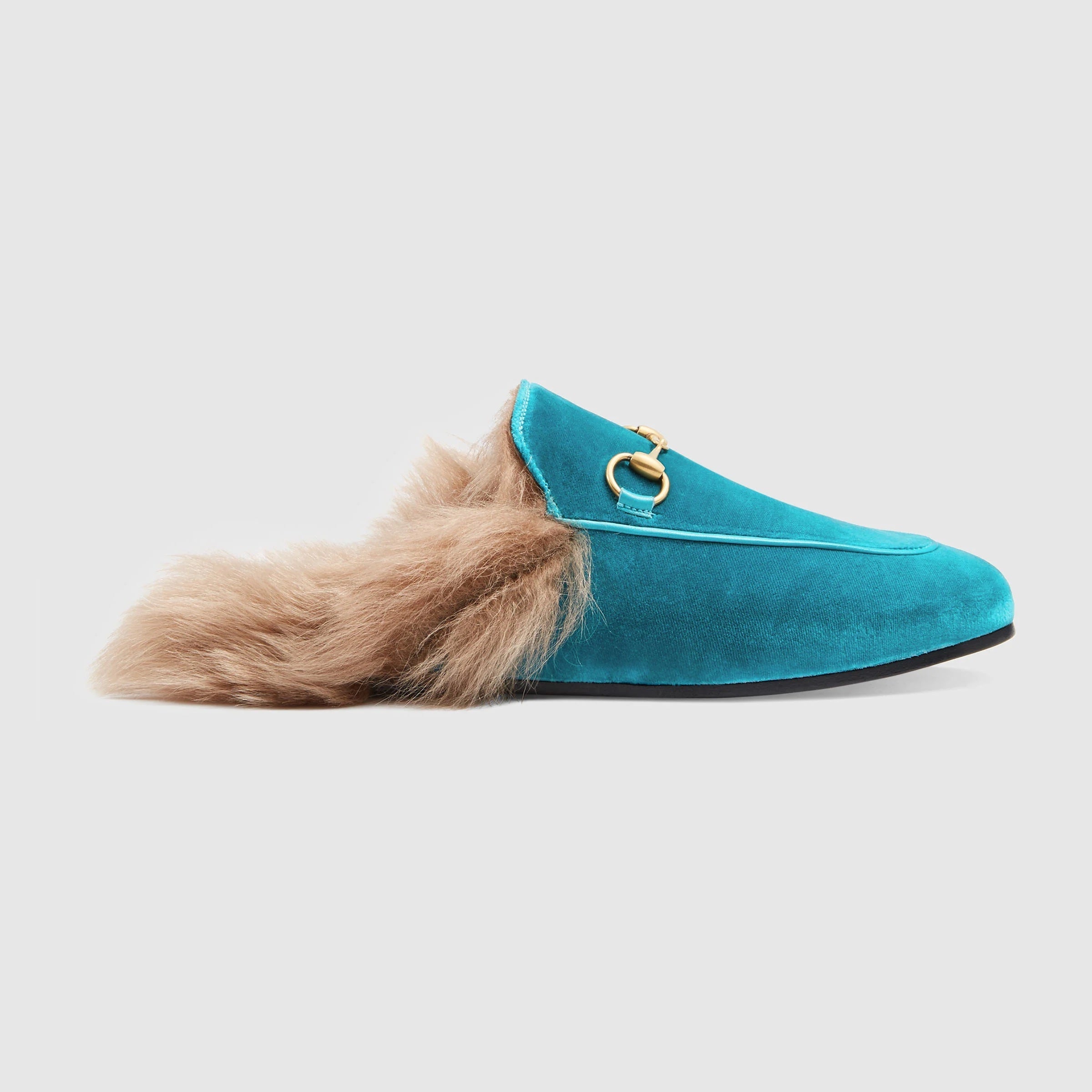 GUCCI PRINCETOWN HORSEBIT VELVET MULES