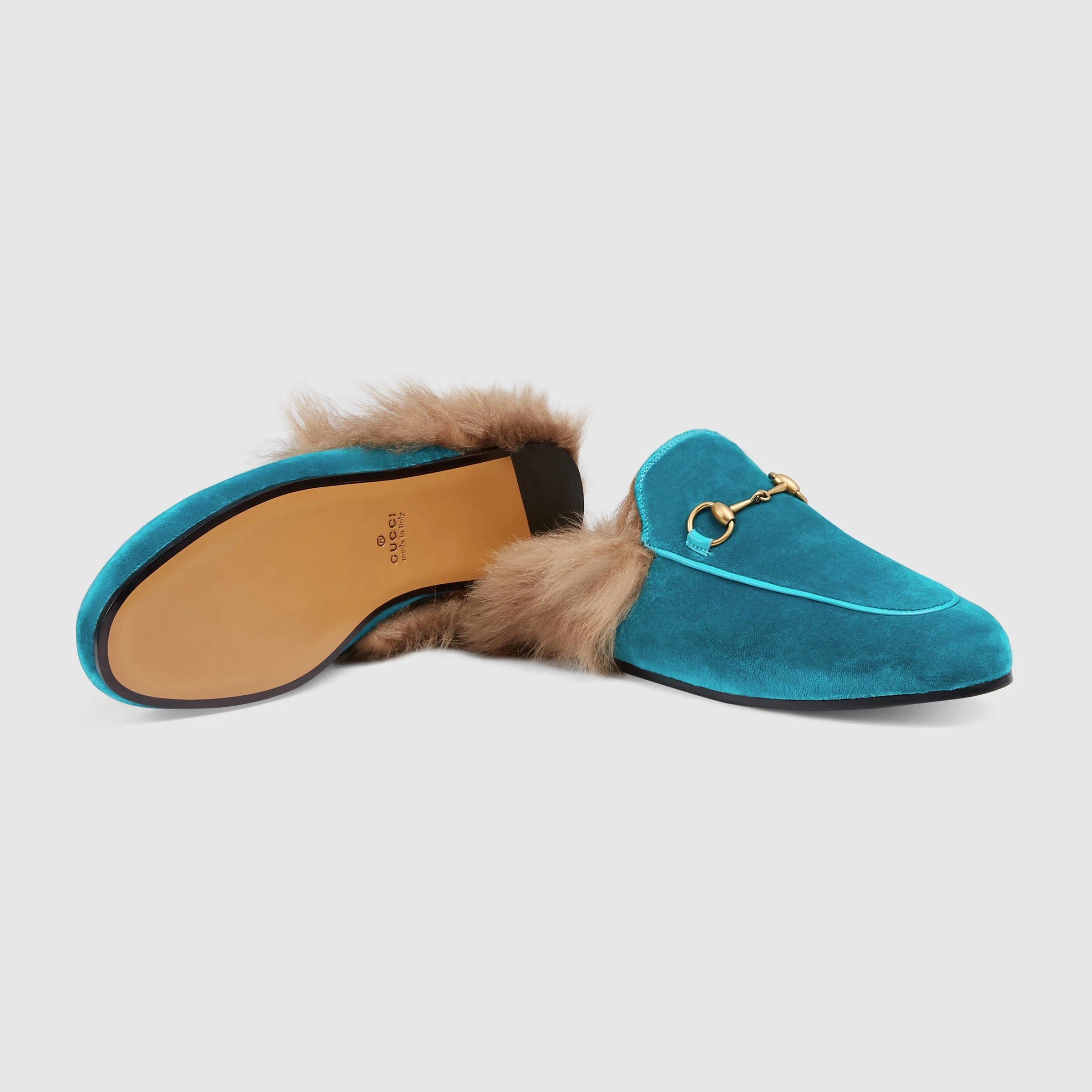 GUCCI PRINCETOWN HORSEBIT VELVET MULES