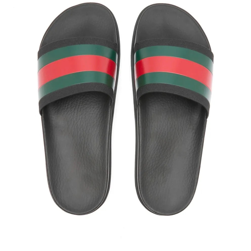 GUCCI PURSUIT TREK WEB RUBBER SLIDES