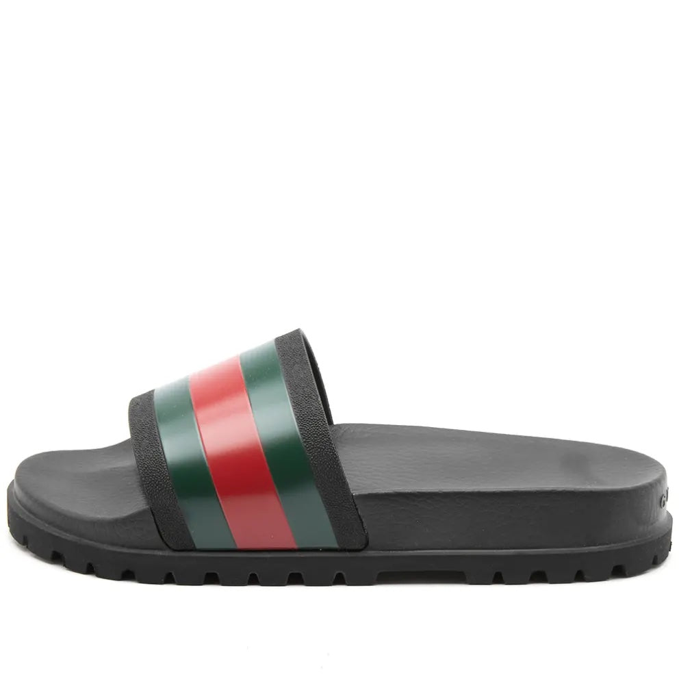 GUCCI PURSUIT TREK WEB RUBBER SLIDES
