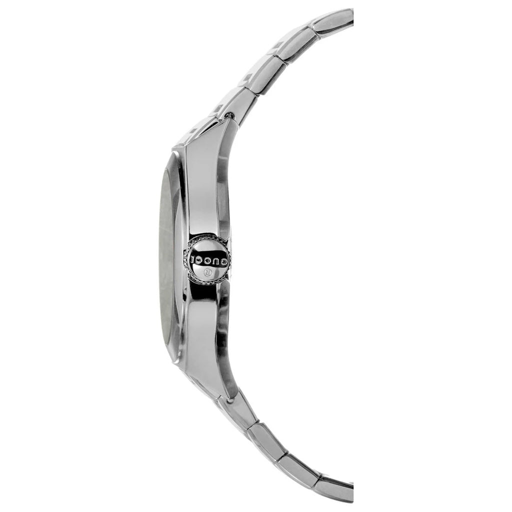 GUCCI PANTHEON 115 MOP DIAMOND DIAL BRUSHED STAINLESS STEEL WATCH