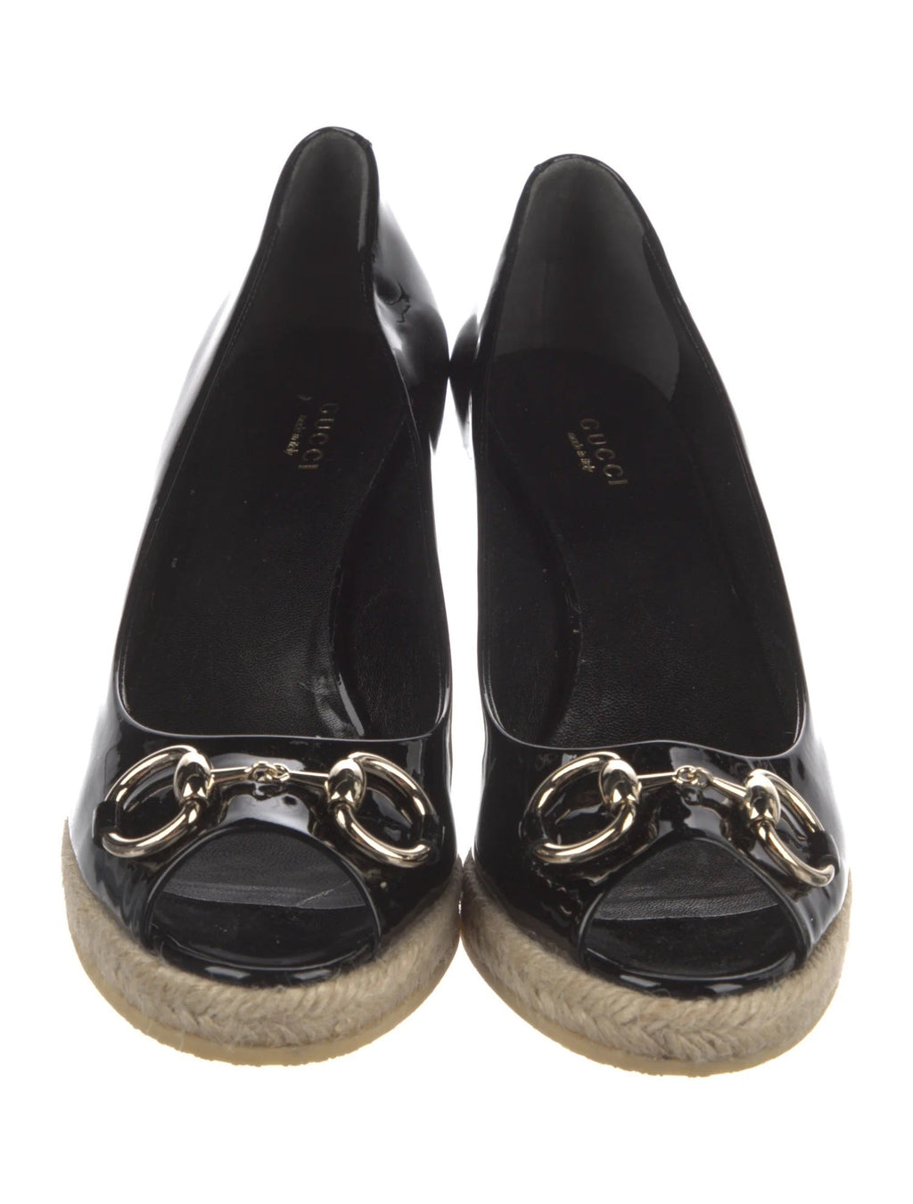 GUCCI HORSEBIT ACCENT WEDGE HEEL ESPADRILLES