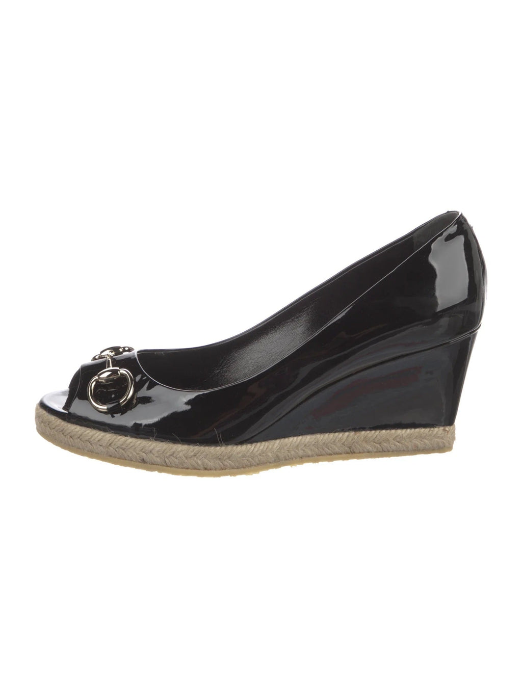 GUCCI HORSEBIT ACCENT WEDGE HEEL ESPADRILLES
