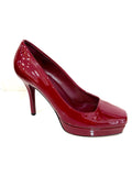 GUCCI PATENT LEATHER TILE SQUARE TOE PLATFORM PUMPS