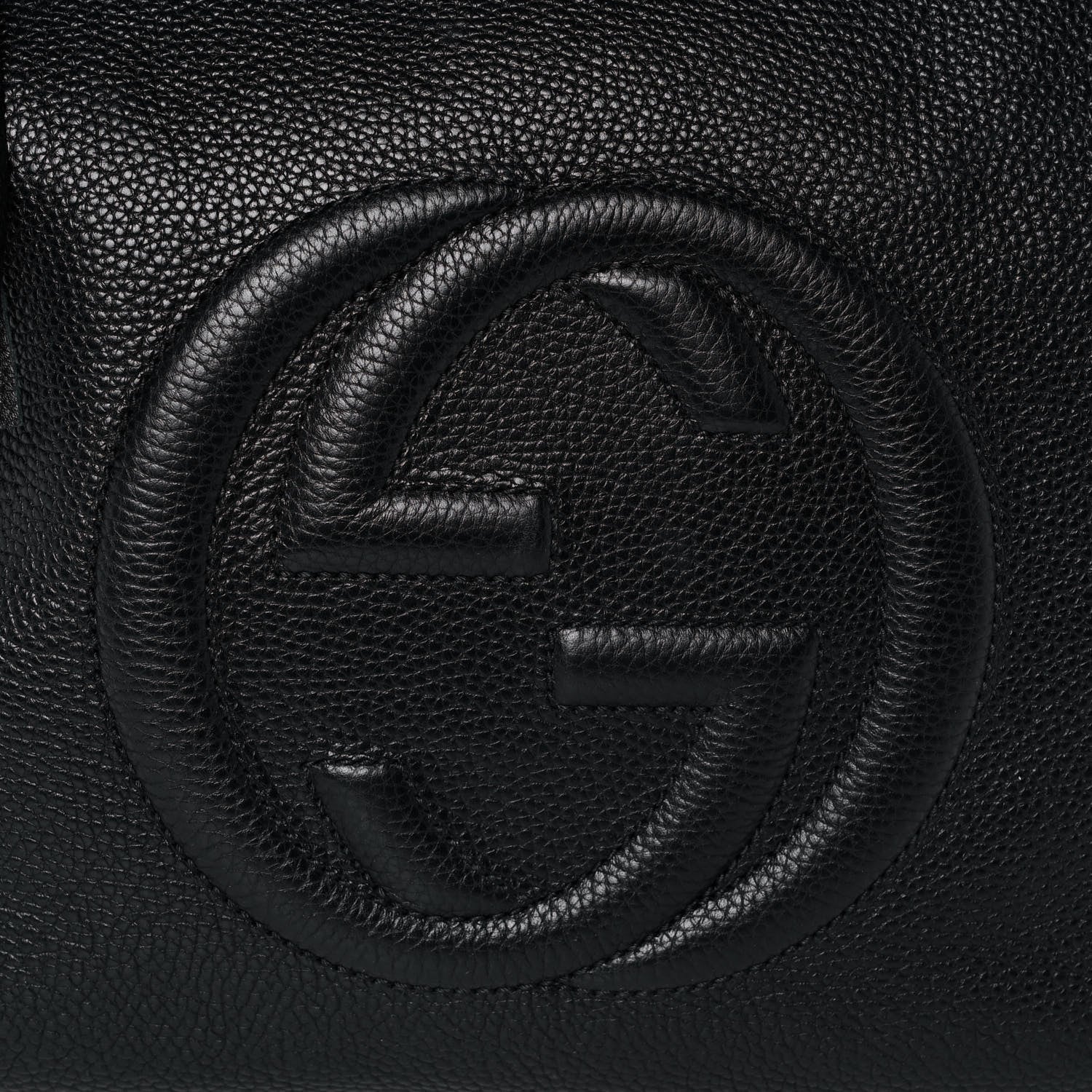 GUCCI PEBBLED CALFSKIN LEATHER MEDIUM SOHO HOBO BAG