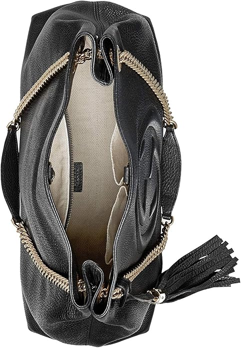 GUCCI PEBBLED CALFSKIN LEATHER MEDIUM SOHO CHAIN BAG
