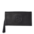 GUCCI PEBBLED CALFSKIN LEATHER MEDIUM SOHO CLUTCH BAG